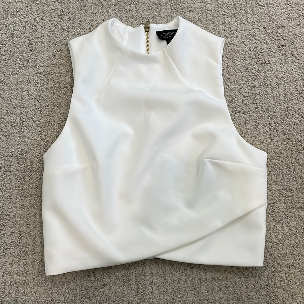 Formal Zip Up Semi Crop Top